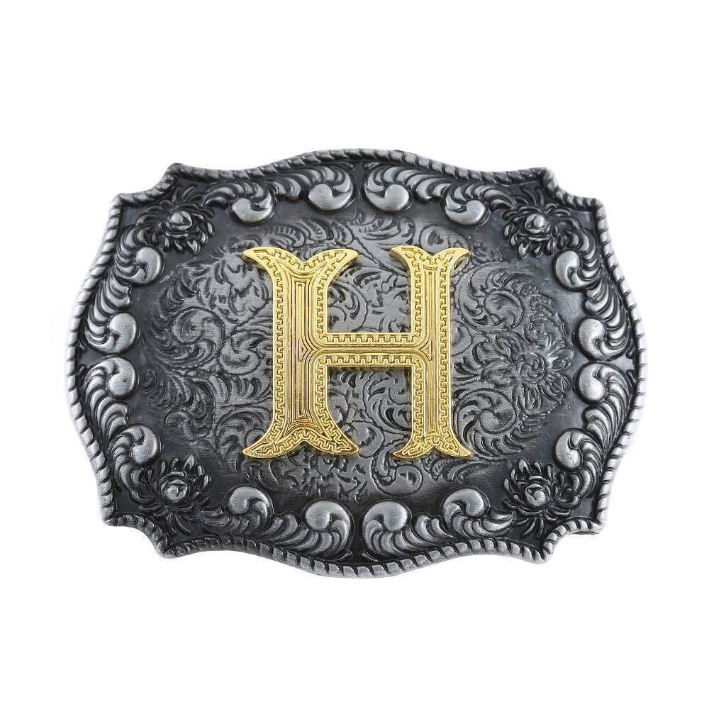 8949 Initial Belt Buckle Western Cowboy Handmade Metal Belt Buckle Small H